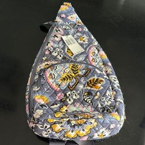 Vera Bradley Gray and Yellow Essential Sling Graphic Backpack